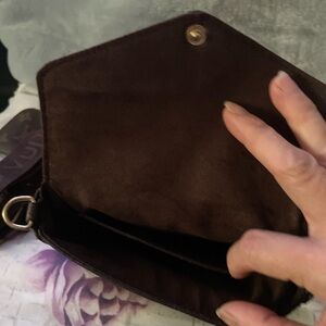 Elegant Brown Women's 2N1 Crossbody, Sling Bag with wide strap